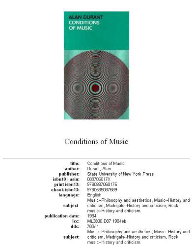 Conditions Of Music