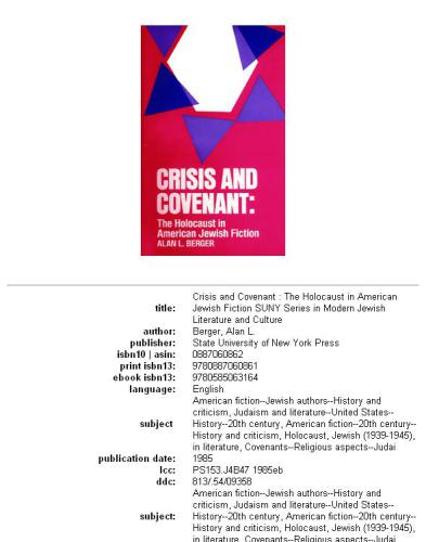 Crisis and Covenant