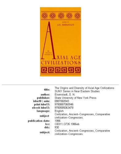 The Origins And Diversity Of Axial Age Civilizations