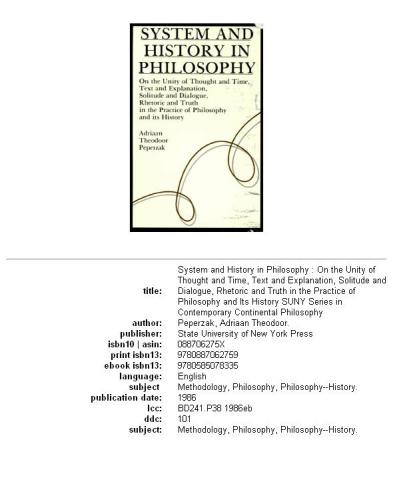 System and History in Philosophy