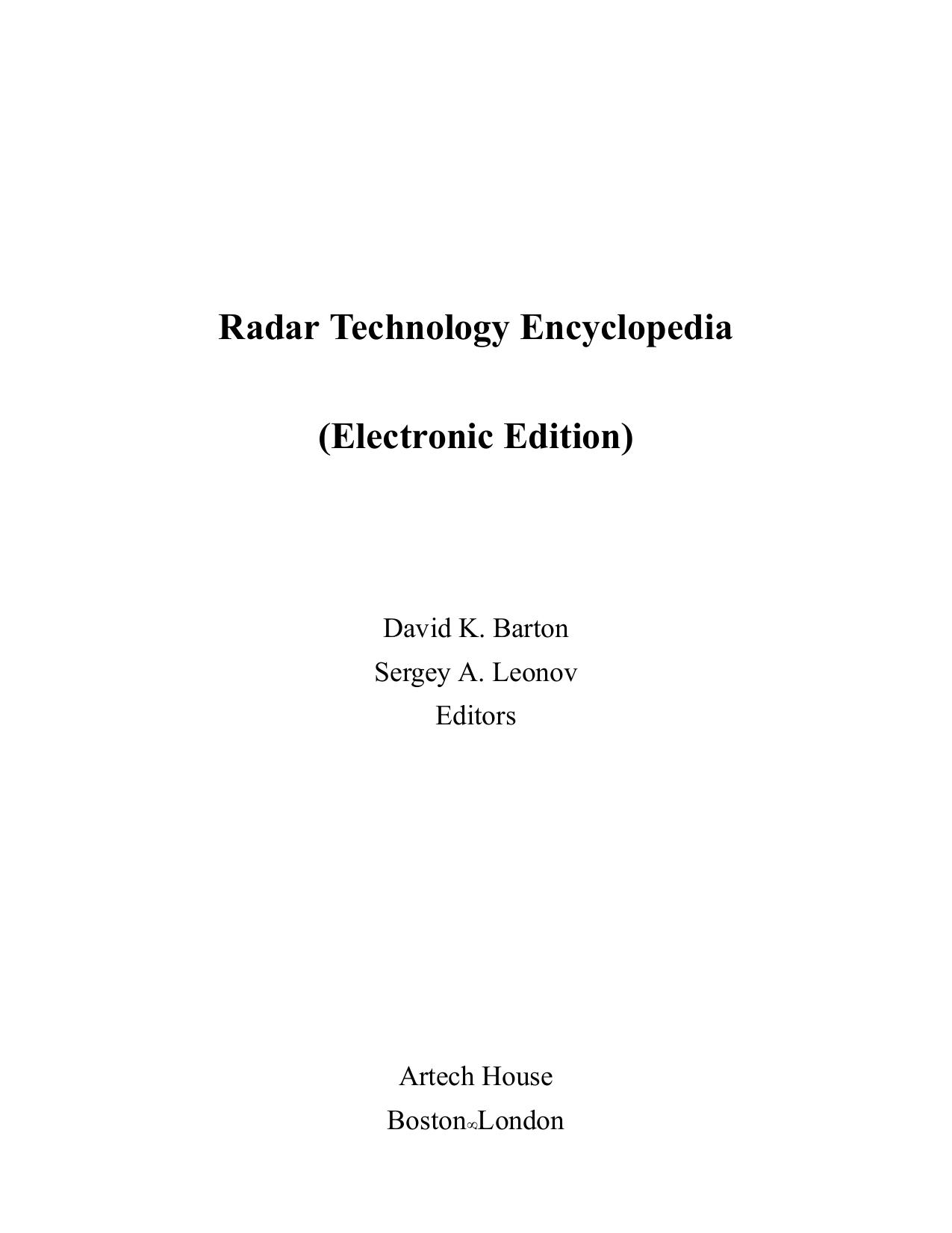 Radar Technology Encyclopedia