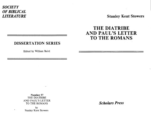 The Diatribe And Paul's Letter To The Romans