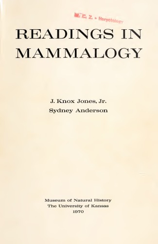 Selected Readings In Mammalogy