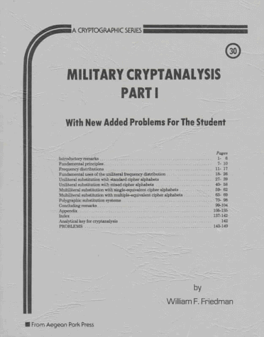 Military Cryptanalysis, Part I