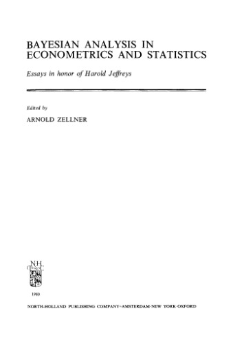 Bayesian Analysis In Econometrics And Statistics