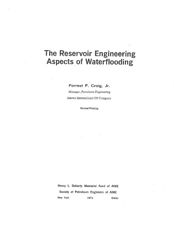 Reservoir Engineering Aspects of Water Flooding