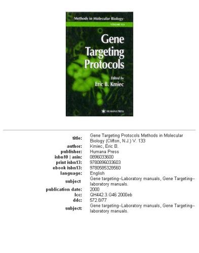 Methods in Molecular Biology, Volume 133