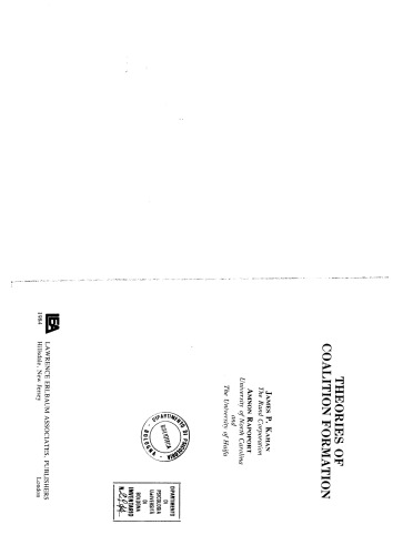 Theories Of Coalition Formation