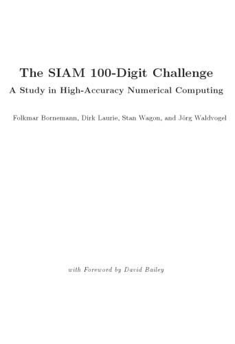 The SIAM 100-Digit Challenge