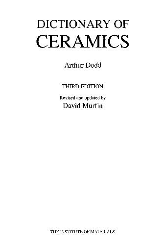 Dictionary Of Ceramics