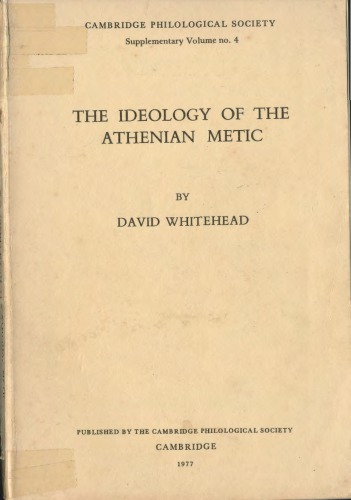 The Ideology Of The Athenian Metic