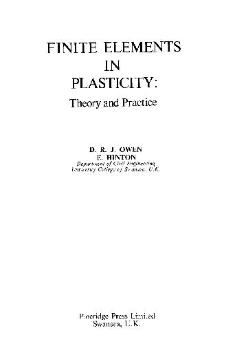 Finite Elements In Plasticity