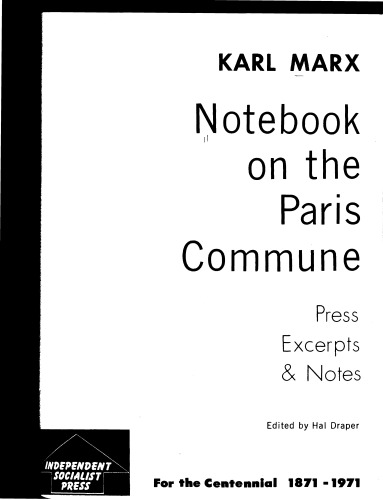 Notebook on the Paris Commune