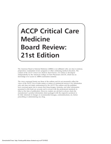ACCP critical care medicine board review