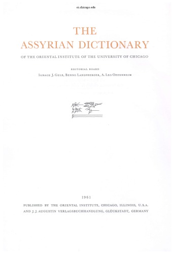 Assyrian Dictionary Volume 21 Z