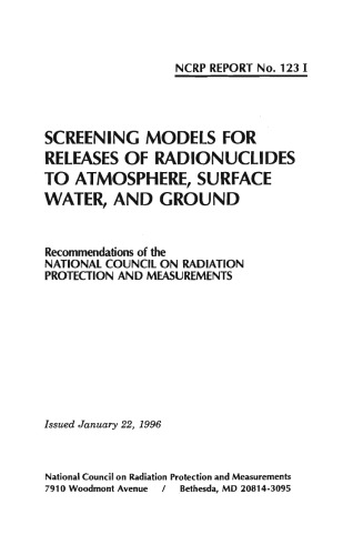 Screening models for releases of radionuclides to atmosphere, surface water and ground - work sheet.