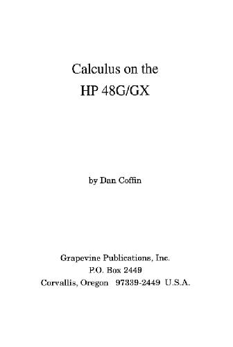 Calculus on the HP 48g/Gx