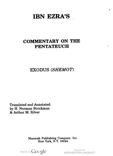 Ibn Ezra's Commentary On The Pentateuch