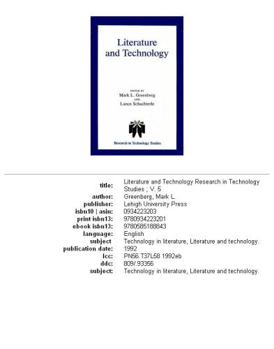 Literature and Technology