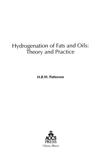 Hydrogenation of Fats and Oils