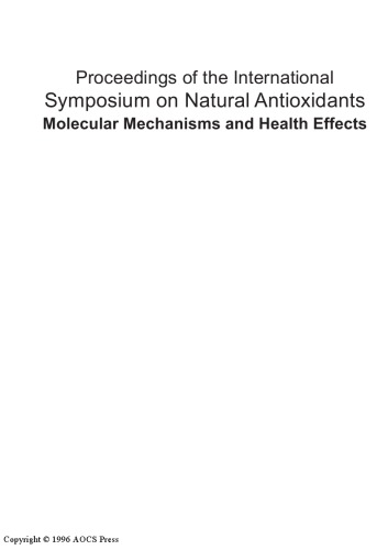 Proceedings of the International Symposium on Natural Antioxidants