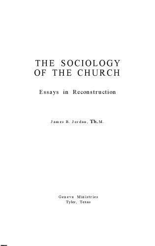 The Sociology of the Church