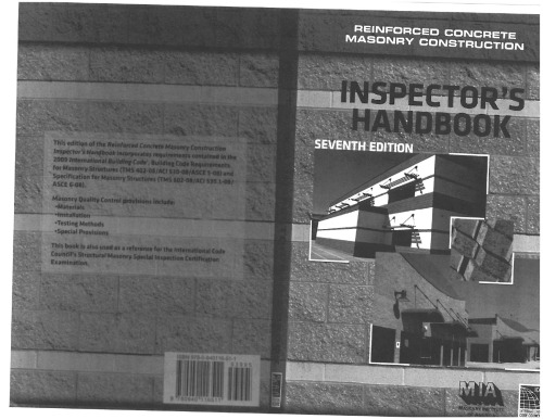 Reinforced Concrete Masonry Construction Inspector's Handbook, 7th edition