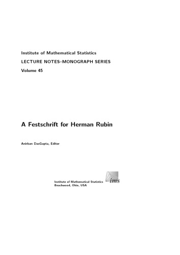 A Festschrift For Herman Rubin