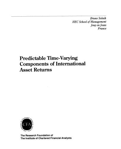 Predictable Time Varying Components Of International Asset Returns
