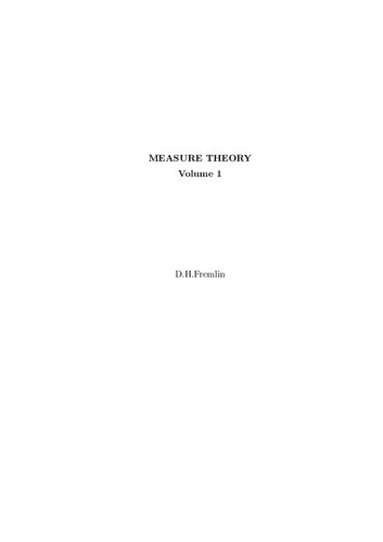 Measure Theory volume 1