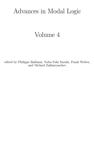 Advances in Modal Logic, Volume 4