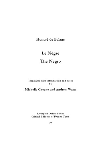 Le nègre = The negro