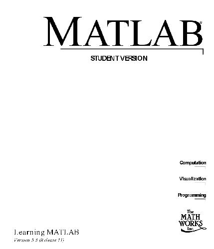 Learning MATLAB (Version 5.3)