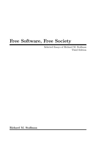 Free Software Free Society 3rd Edition