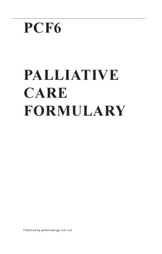 Palliative Care Formulary