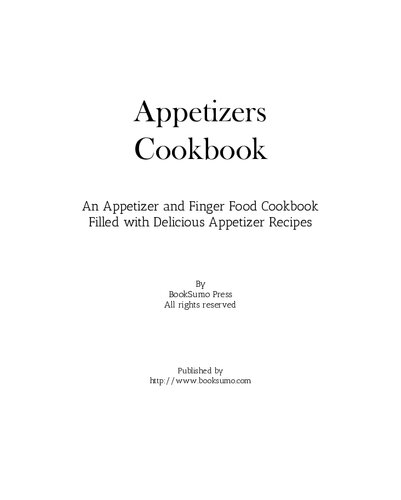 Appetizers Cookbook