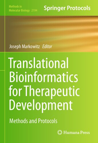 Translational Bioinformatics for Therapeutic Development