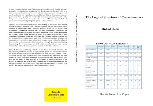 The Logical Structure of Consciousness