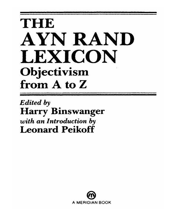 The Ayn Rand Lexicon