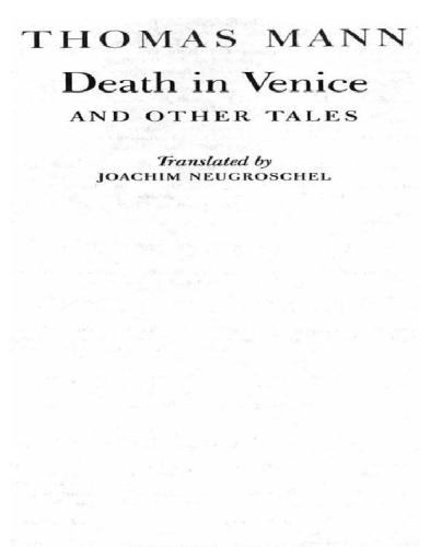 Death in Venice and Other Tales