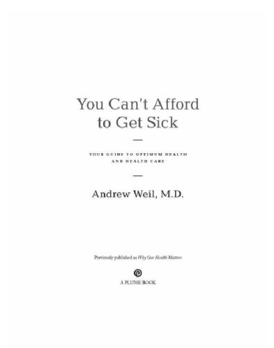 You Can't Afford to Get Sick