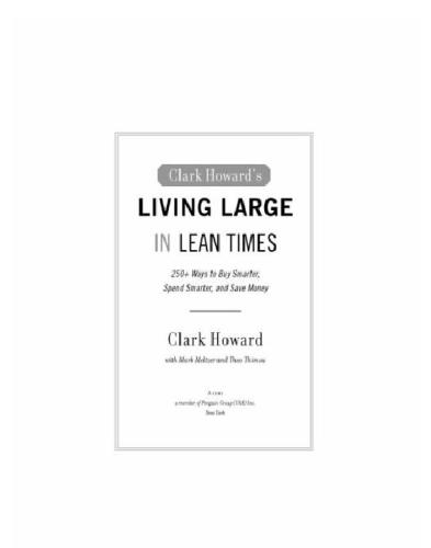 Clark Howard's Living Large in Lean Times