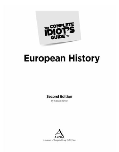 The Complete Idiot's Guide to European History