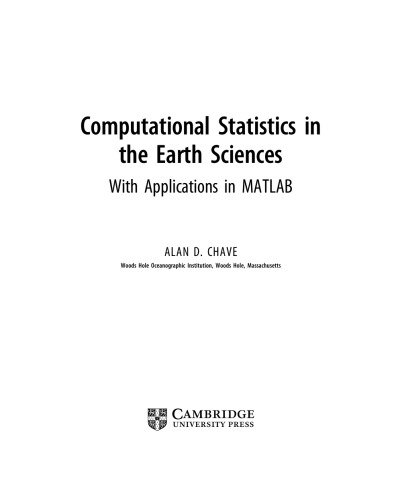 Computational Statistics in the Earth Sciences