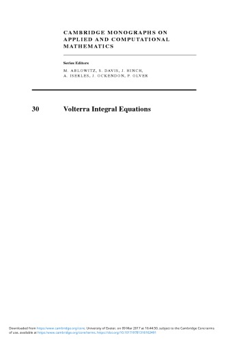 Volterra Integral Equations