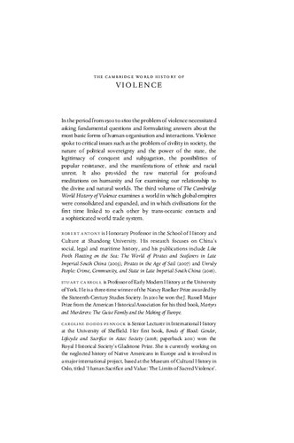 The Cambridge World History of Violence