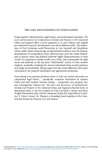 The Laws and Economics of Confucianism