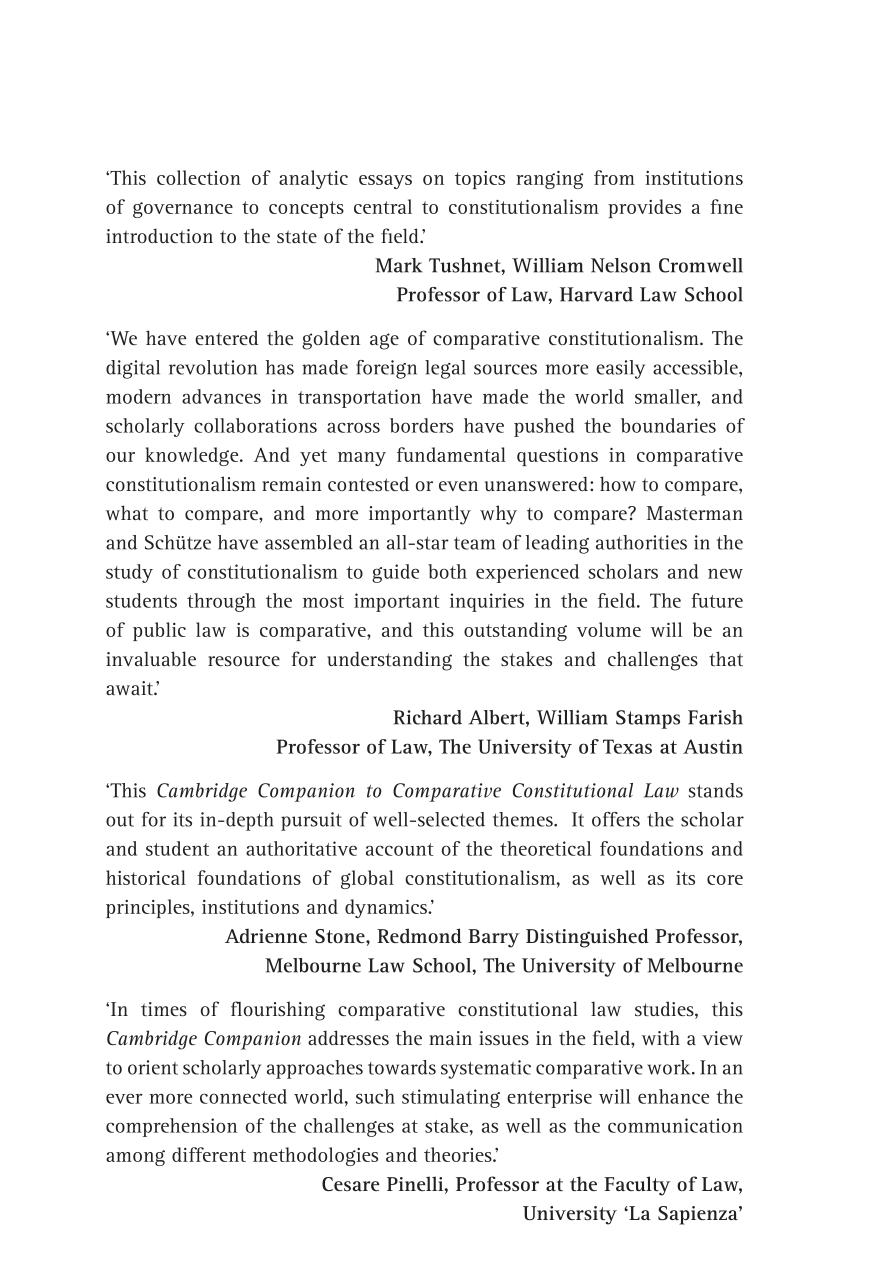 The Cambridge Companion to Comparative Constitutional Law