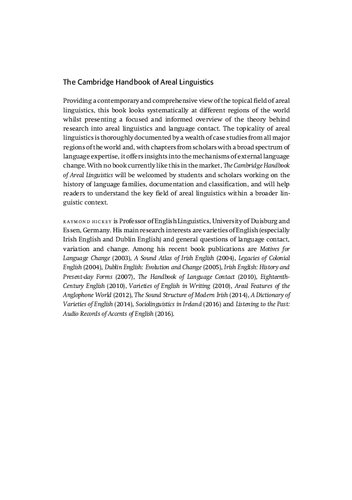 The Cambridge Handbook of Areal Linguistics