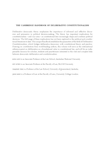 The Cambridge Handbook of Deliberative Constitutionalism